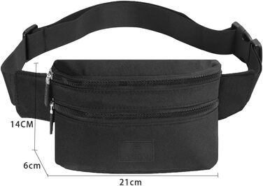 Поясна сумка на пояс для жінок та чоловіків, спортивна, водовідштовхувальна, чорна