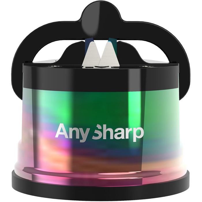 AnySharp Pro металевий точильник для ножів, безпечний, з присоскою PowerGrip, для кухонних ножів з твердого сталі та серрейтором, найкраща якість