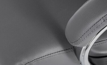 Офісне крісло CLP Campo з штучної шкіри: регульована висота та поворотний механізм, до 135 кг, з підлокітниками, сірий колір