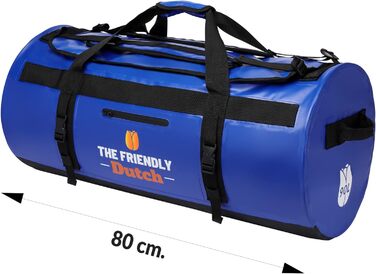 Велика водонепроникна спортивна сумка-баул The friendly Dutch 90 л, синя – дорожня сумка-рюкзак для чоловіків