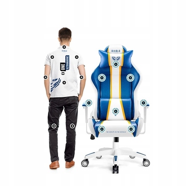 Ігрове крісло Diablo Chairs X-One 2.0, екошкіра, біле