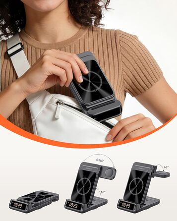 Бездротова зарядка SwanScout 708S для Samsung Galaxy S26 Ultra/+/S26/S25/S24/S23/S22/S21, Galaxy Watch Ultra/8/7/6/5/4, Galaxy Buds4 Pro (Без адаптера) Чорна