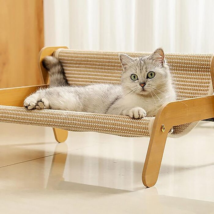 Крісла-лежанки для котів з сизалевим покриттям, гамаки, лежанки, крісла-гойдалки для котів (Хакі)