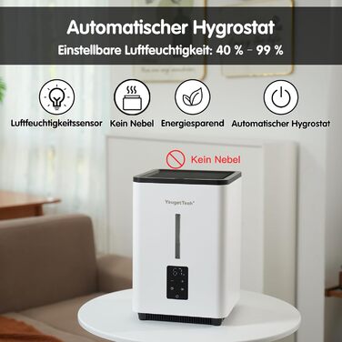 Зволожувач повітря 6L Top Fill, ультразвуковий, 1000 мл/год, автовимкнення, білий EH18S