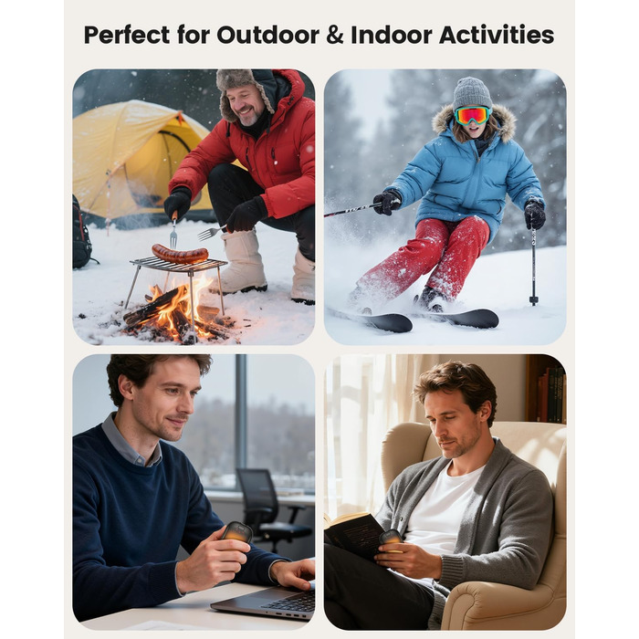 Електричні грілки для рук Gabless 2 шт., USB, портативні, 3 рівні нагріву, швидкий нагрів, чорні - чудовий подарунок для чоловіків та жінок