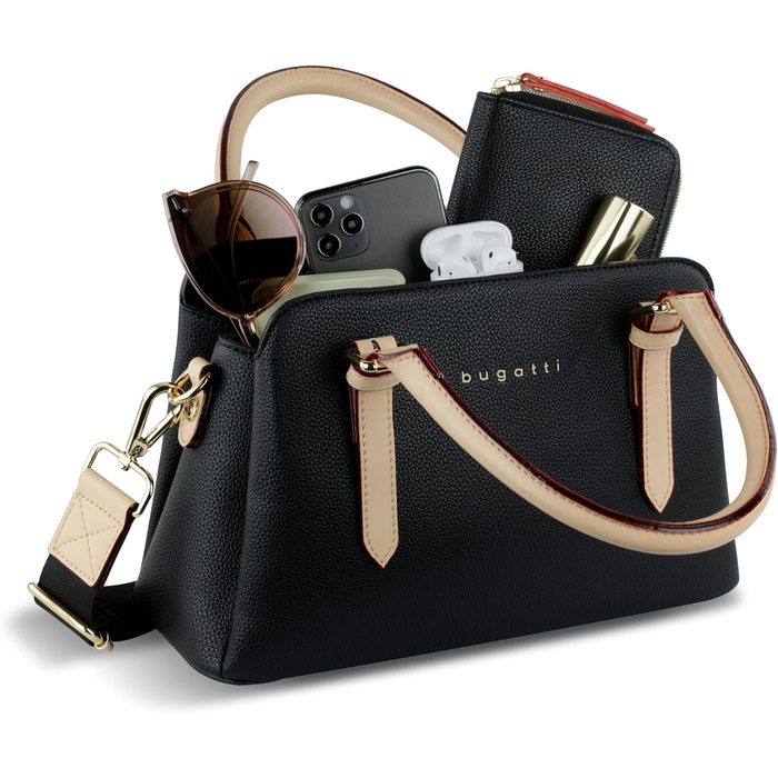 Сумка жіноча Bugatti Ella чорна, маленька сумка через плече для жінок