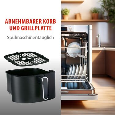 Фритюрниця Alpina Heißluft XXL: Air Fryer на 4-6 осіб, 1800W, 6L, з цифровим дисплеєм та таймером