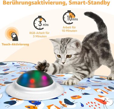 Interactive Cat Toy: 2-in-1 Hide-and-Seek Feathers Electric Cat Toy with Gong - Rechargeable Intelligence Toy for Active House Cats, Suitable for Cats of All Ages