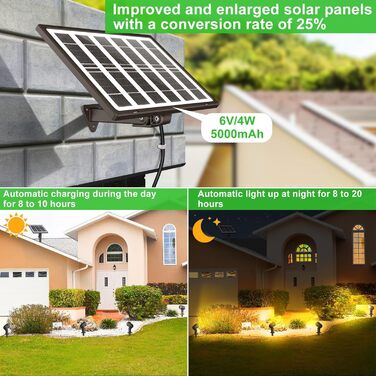 CLY Solar Lamps for Outdoors, Solar Spotlights Garden Light with Remote Control IP66 Waterproof 10 Colors 30 Dynamic Modes Timer Garden Lighting for Gardens Path Christmas Decoration 6 Pieces (Warm White/Natural/Cold White, 4 Pieces)