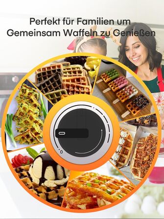 Електричний вафельниця FOHERE 2 шт. | 1200 Вт | Вафельниця, гриль для сендвічів, тостер | Антипригарне покриття