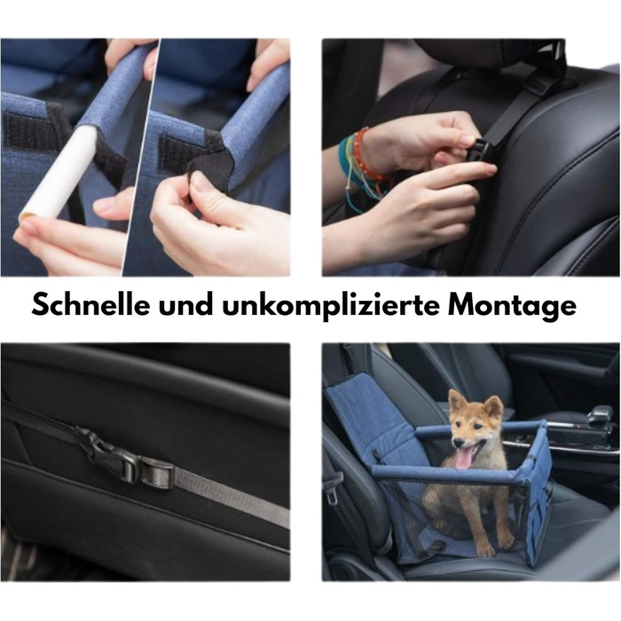 Автомобільний лежак для собак, переноска для тварин у машину, аксесуари для собак - 40x33x25 см (Сірий)