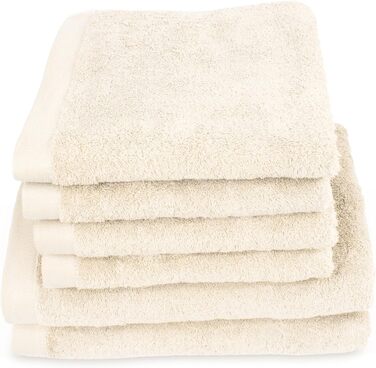 Herzbach Home Towel Set 100% Cotton - soft & absorbent - Cream