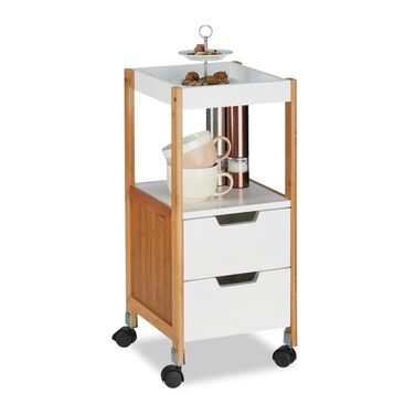 Relaxdays Rolling Cart with Drawers
