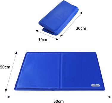 Кühlmatte Nobleza - Самостійно охолоджуючий килимок для собак, котів, цуценят. Розмір 65x50 см, блакитний.