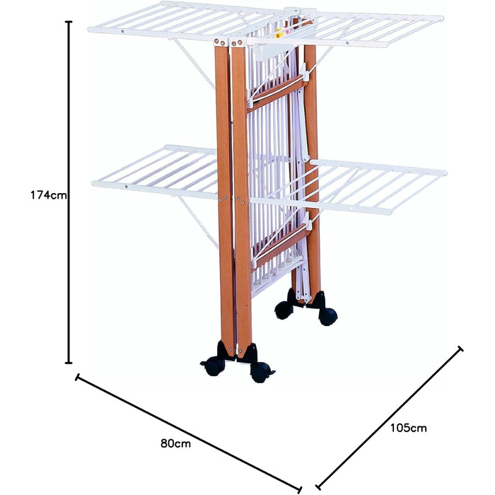 Підставка для білизни Foppapedretti Gulliver, 105 x 80 x 174 см, дерев'яна, горіх