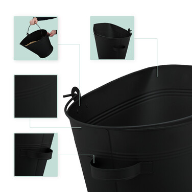 Relaxdays Ash Bucket with Shovel 11 L