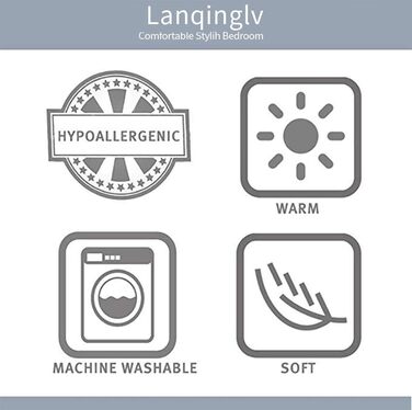 Комплект постільної білизни Lanqinglv, салатовий, двоспальний, мікрофібра, 120 г/м², дихаючий, з блискавкою, 2 наволочки 50x75 см