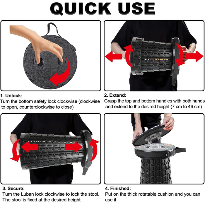 Складний туристичний стільчик Alevmoom - телескопічний, легкий, для кемпінгу, риболовлі, BBQ, кухні. Витримує до 272 кг. Колір: Селадовий (Astronaut)