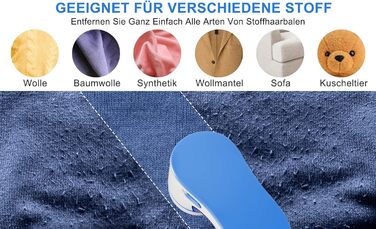 Електричний видалення ворсу Fusselrasierer: портативний пристрій для одягу з USB зарядкою та 1 змінною головкою (блакитний)