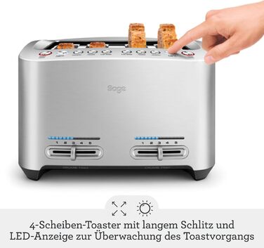 Тостер Sage The Smart Toast на 4 скибки, щіткований алюміній