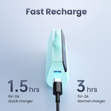 Power Bank Feob Mini 5200mAh 20W PD: Компактний акумулятор з LED-дисплеєм для iPhone та Android (фіолетовий/зелений)