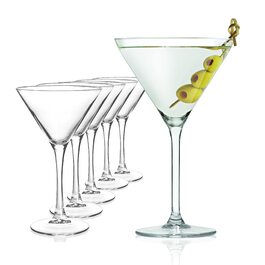 Набір склянок для Мартіні Sahm 6 шт. - 240 мл, оригінальні, високої якості, придатні для миття в посудомийній машині, набір коктейльних склянок, класична чаша для коктейлів 6 штук (упаковка 1 шт.)