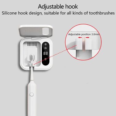 UV Toothbrush Sterilizer Toothbrush Sanitizer Holder, Drill-Free with Digital Display, Dual Mode, 99% Germ Elimination Rate