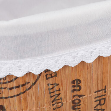 Relaxdays Bamboo Bread Box with Fabric Insert