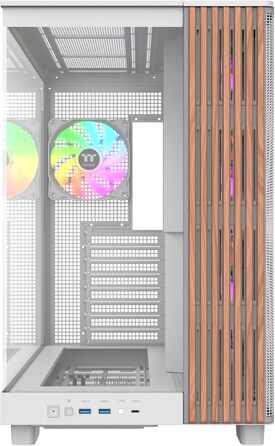 Корпус Thermaltake View 380 XL Wood Snow White – ATX Mid-Tower з RGB підсвічуванням, 4 вентилятори, USB-C, підтримка радіатора 360mm