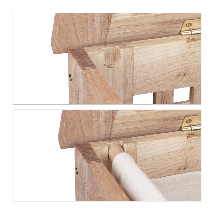 Relaxdays Laundry Hamper Walnut