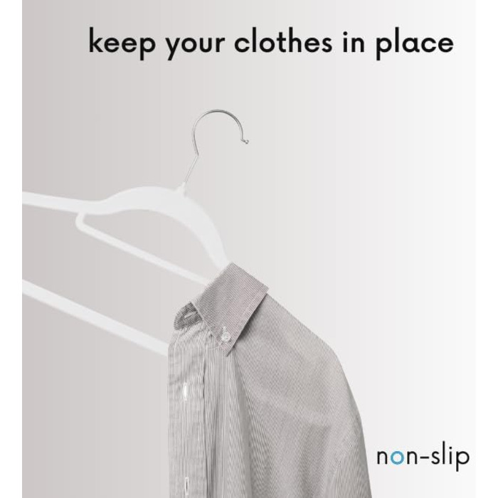 Вішалки для одягу OGIVO - набір 20 шт. з антиковзаючим покриттям, обертаються на 360°, з вирізами для плечей - для сорочок, блузок, краваток