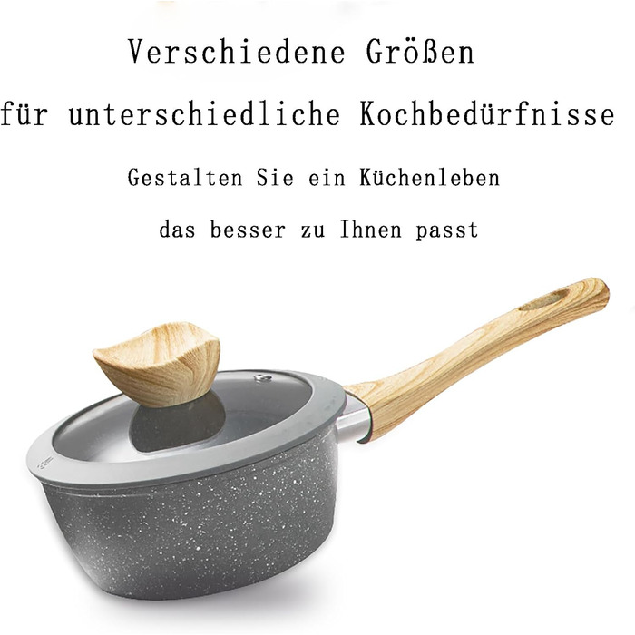 Набір каструль та сковорідок для індукційної плити: 12-ти частинний набір з гранітним антипригарним покриттям, без PFOA та PFOS, ідеальний для початківців та професійних кухарів (чорний)