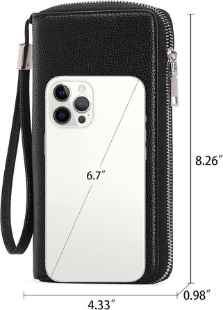 GAEKEAO Women's Wallet, Large Capacity Leather Women's Wallet Zipper Clutch with RFID Blocking and Multiple [Card/Cash] Slots