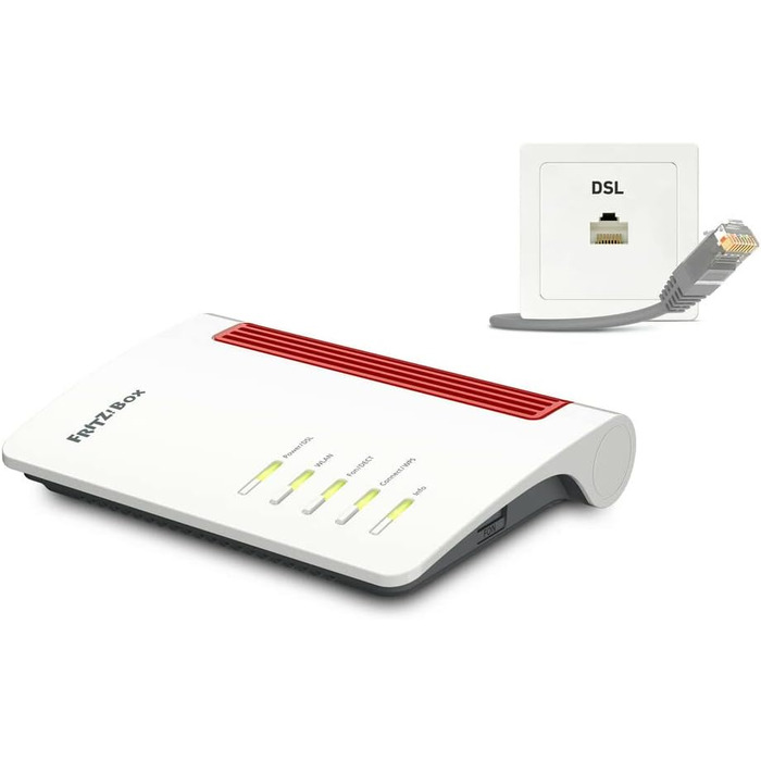 Роутер FRITZ!Box 7530 AX International Wi-Fi 6 DSL - Підтримка DSL/VDSL, Mesh, DECT, Media Server, для Австрії/Швейцарії