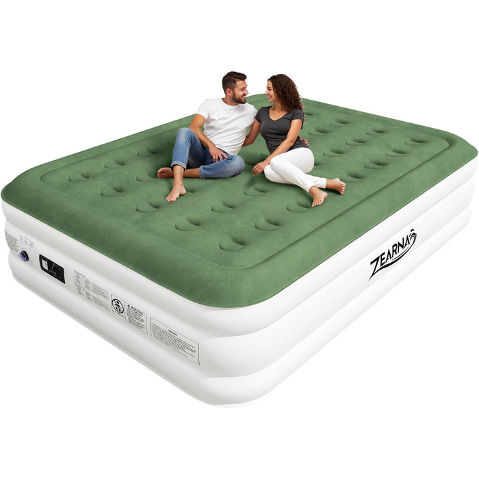 Надувний матрац для 2 осіб 203x152x40 см з електричним насосом, самонадувний, для дому