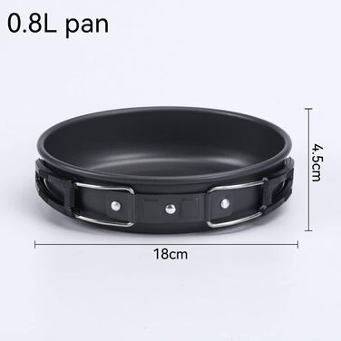 Набір кухонного посуду для кемпінгу AUHOU: портативний набір посуду з алюмінію для пікніків, походів та рюкзакових подорожей