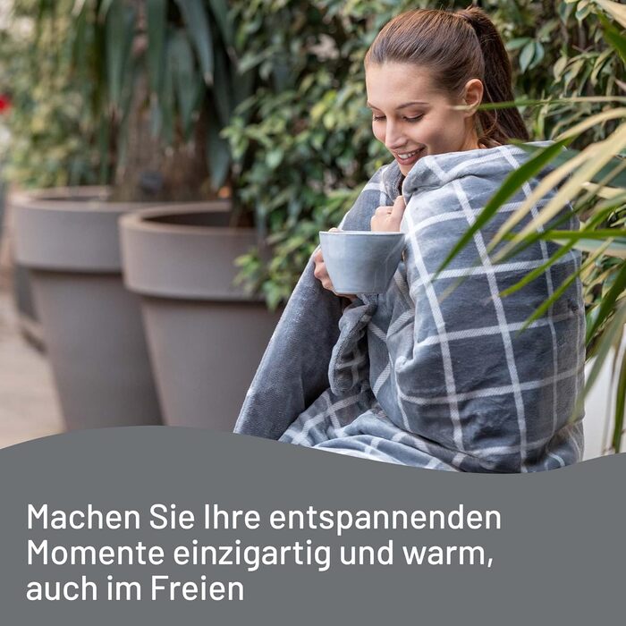 Електрична ковдра Imetec Adapto Velvet Square - 150x95 см, тепла та м'яка, 6 температур, швидкий нагрів, безпечна, пральна