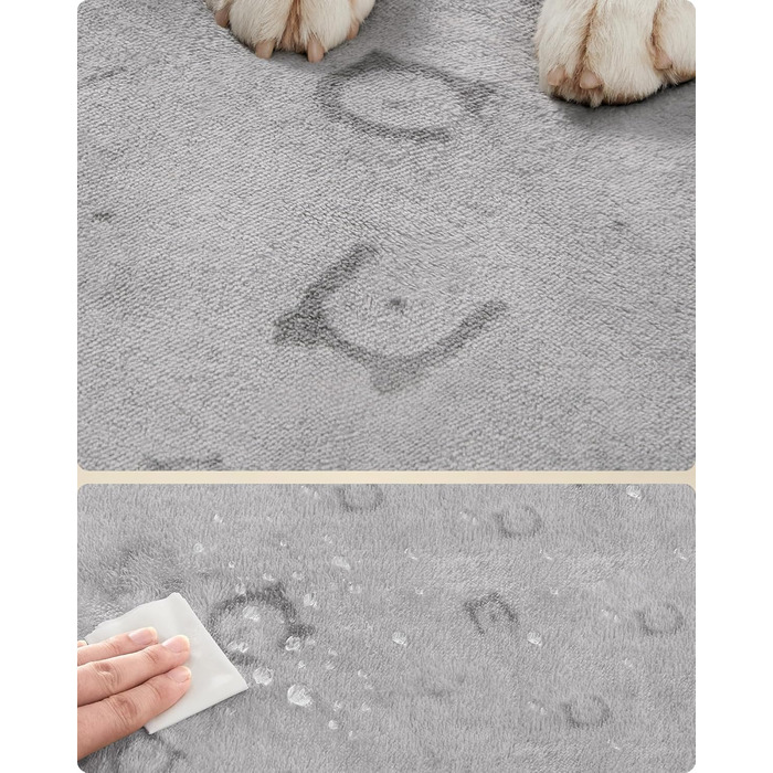 Водонепроникний килимок для собак Feandrea, 2 шт., 122 x 91 см, XL, антиковзаюча, вбираюча, для собак, котів, кроликів, сірий