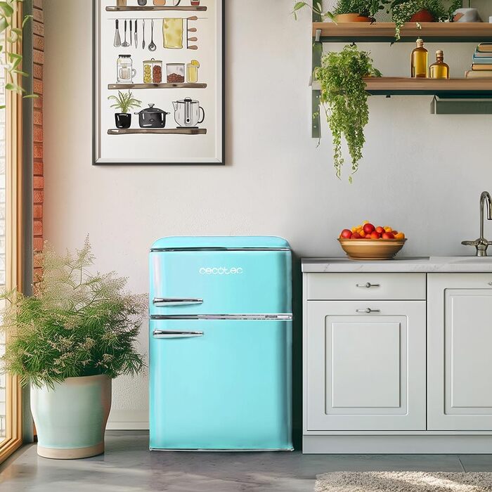 Холодильник Cecotec Bolero CoolMarket 2D Origin 86 Blue 86л, ретро, клас E, синій