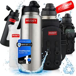 Stainless Steel Water Bottle with FREE Carry Bag - 700ml - BPA-Free, Leak-Proof, and Dishwasher Safe Thermo Insulated Bottle - Double-Walled Thermos Bottle, Sports, Outdoor (700 ml, Silver Edition)