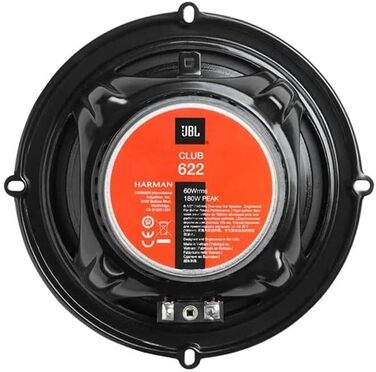 Автоакустика JBL Club 622 від Harman Kardon, 2-смугові динаміки 16-17 см, 180 Вт, чорні