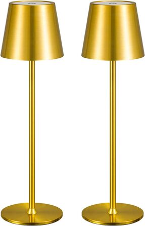 LED акумуляторна настільна лампа з регулюванням яскравості, 3000K, USB-C, водонепроникна IP54, алюміній, чорний (набір 2 шт.)