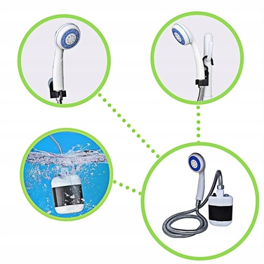 Акумуляторний мобільний душ із присоскою та гачком, 2200 мАг