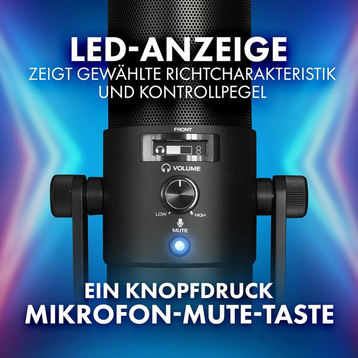 M-Audio Uber Mic - USB конденсаторний мікрофон для геймінгу, стрімінгу, подкастів та студійних записів. 4 характеристики спрямованості, кнопка вимкнення мікрофона, вихід для навушників