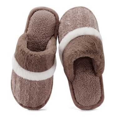 Теплі халати для дому жіночі та чоловічі зимові - м'які та зручні капці з меморі-піною, антиковзкі халати для холодної погоди, стильні та елегантні шльопанці, чудовий подарунок, коричневий, 42/43 EU