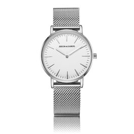 Жіночий годинник на зап'ясті: аналоговий кварц, нержавіюча сталь, сріблястий