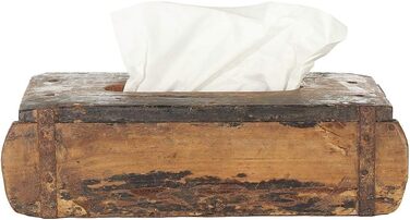 Laursen Tissue Box Brick Shape Wood Brown approx. 31x15cm Cosmetic Tissue Box Handkerchief Box