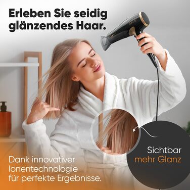 Фен Clatronic® HT 3661: 2200W, іонізація, 3 режими, насадка 360° | Фен з іонізатором, Cool Shot