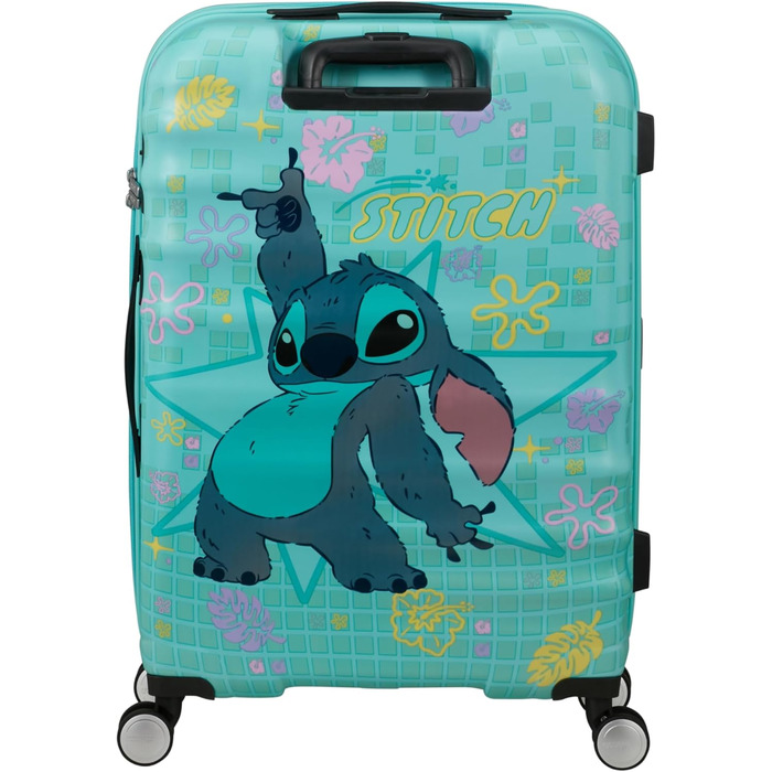 Чемодан American Tourister Wavebreaker Disney FL Spinner L, 77 см, 96 л, коліщата, матова поверхня, Disney Stitch Flower