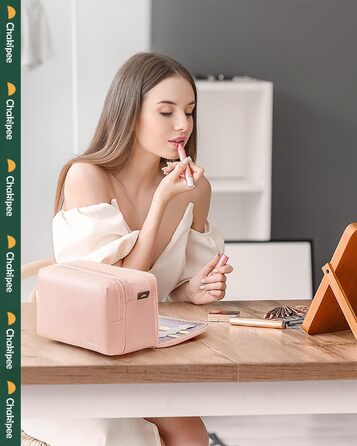 Чоловіча дорожня косметичка Kulturbeutel, водонепроникна, легка, з двома блискавками (Рожева)